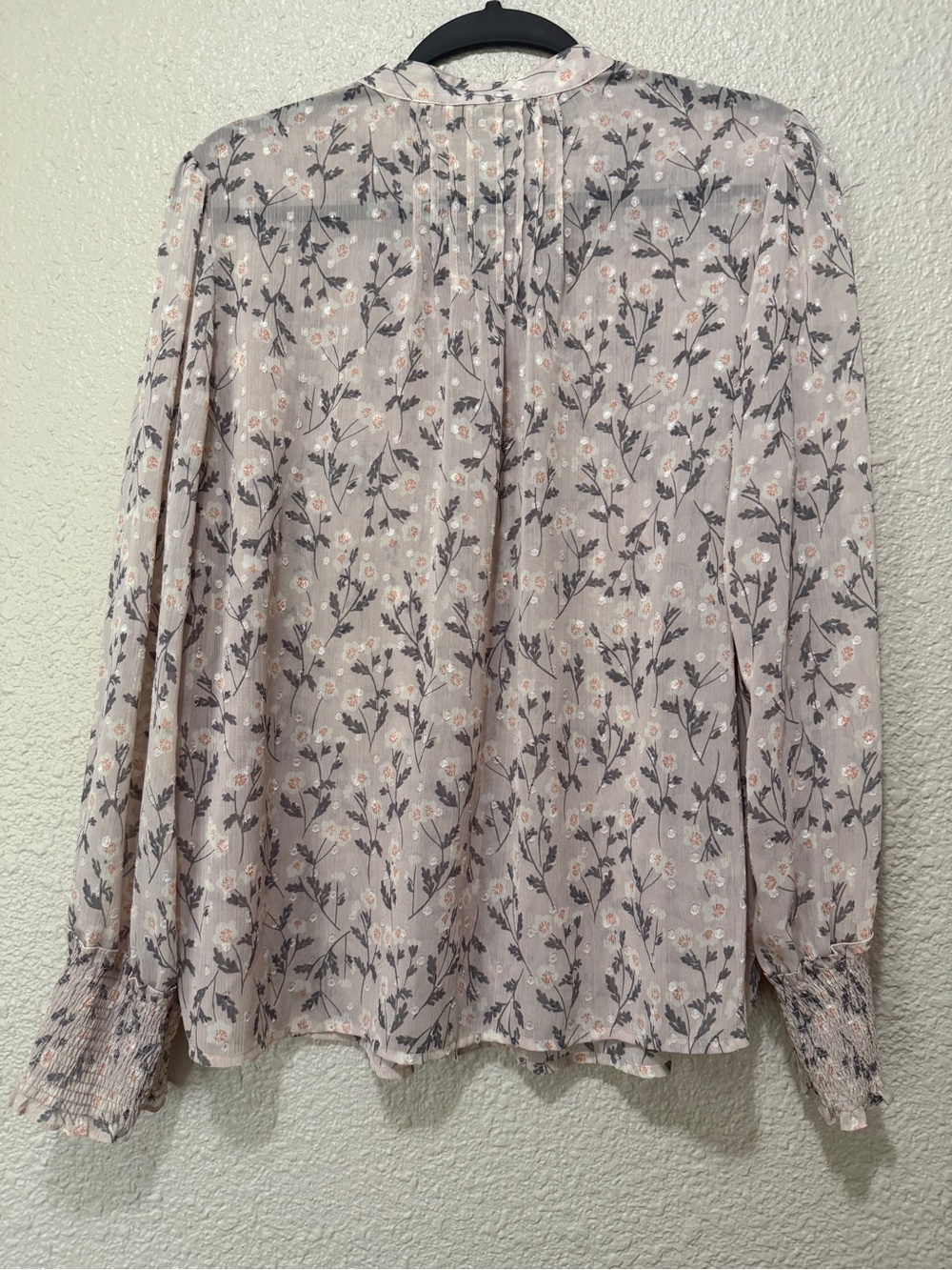 lovestitch Blush Floral Pintuck Peasant Blouse - Picture 3 of 4